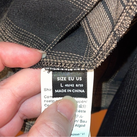 Burnt Orange Plaid Shirt and Black Dress Set - Picture 4 of 4